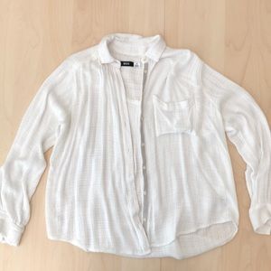 White Button Up Long Sleeve Shirt Size Small